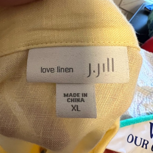 J. Jill Love Linen Butter Yellow 100% Linen Button Down - Picture 7 of 9